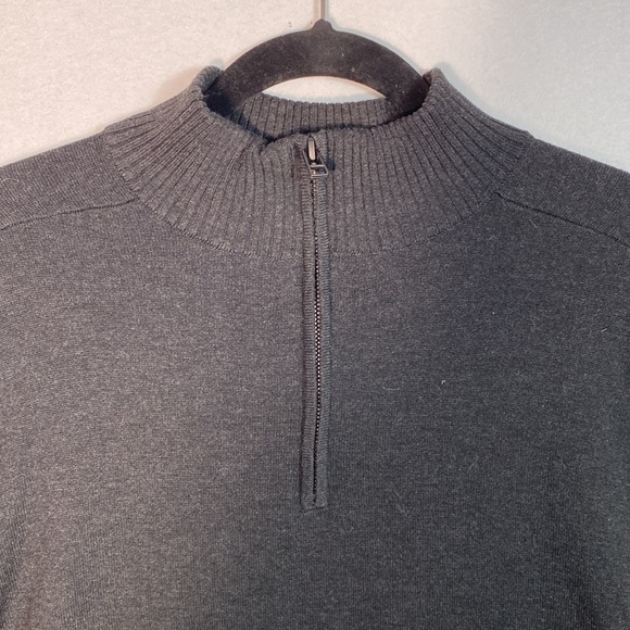 Smartwool Men's Sparwood Charcoal Black Merino Wool Quarter Zip Sweater XL - Picture 6 of 15